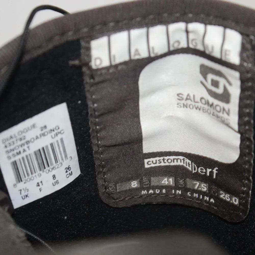 SALOMON DIALOGUE SNOWBOARD BOOTS Mens US 8 EUR 41